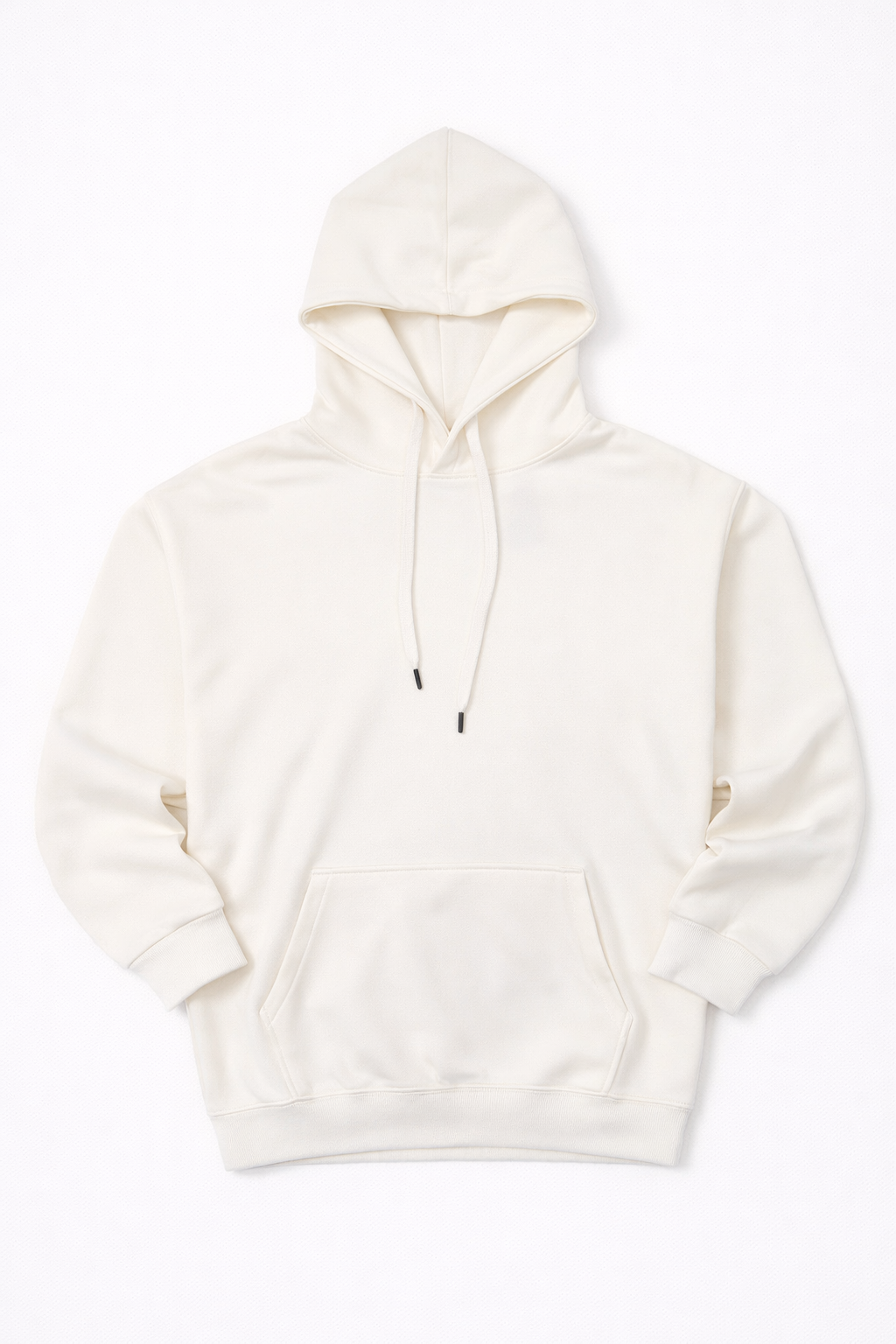 Minimal Style Cotton Hoodie Beige