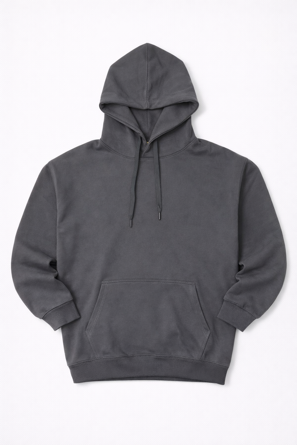 Minimal Style Cotton Hoodie Dark Grey