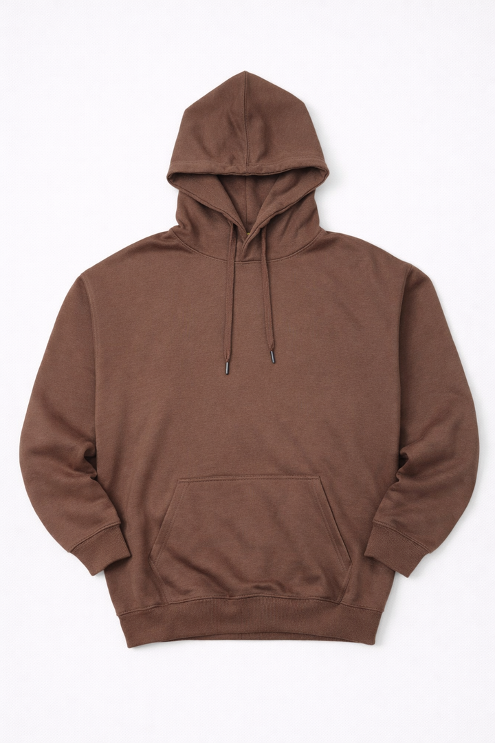 Minimal Style Cotton Hoodie Curry