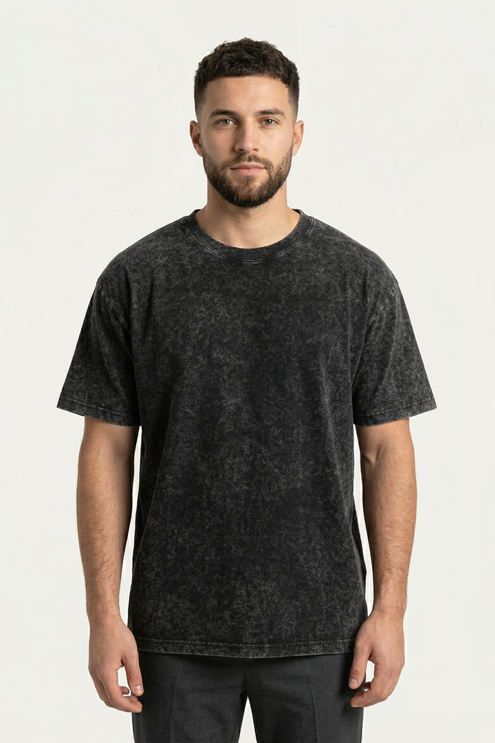 Vintage Wash Essential T-Shirt – Black