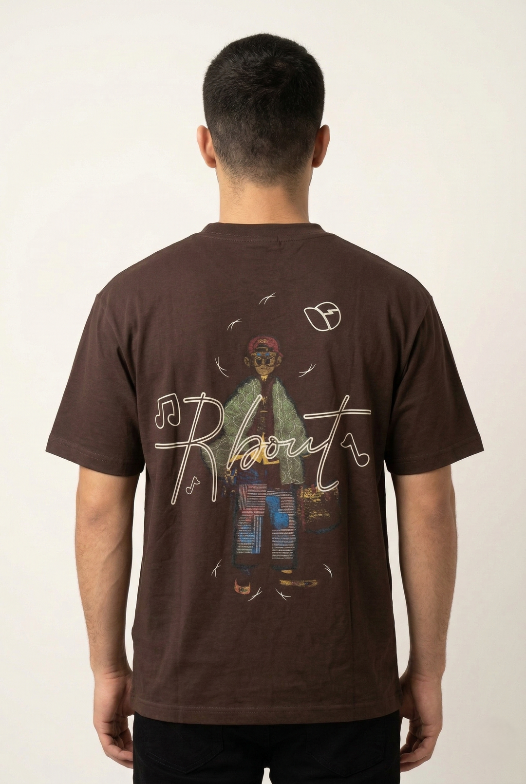 Men’s Round Neck T-Shirt Coffee Brown