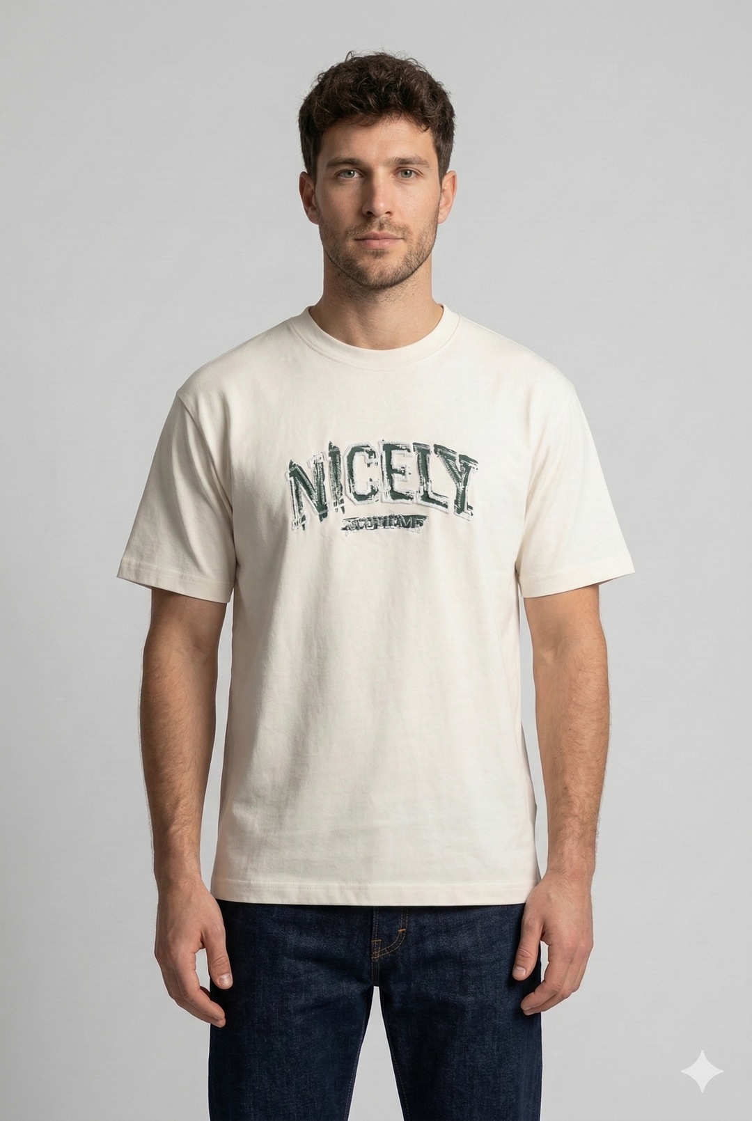 Men’s Round Neck T-Shirt Off White