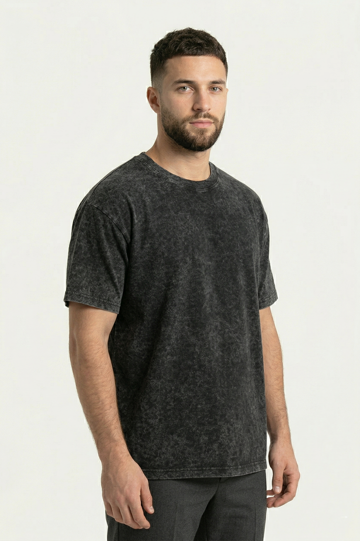 Vintage Wash Essential T-Shirt – Black