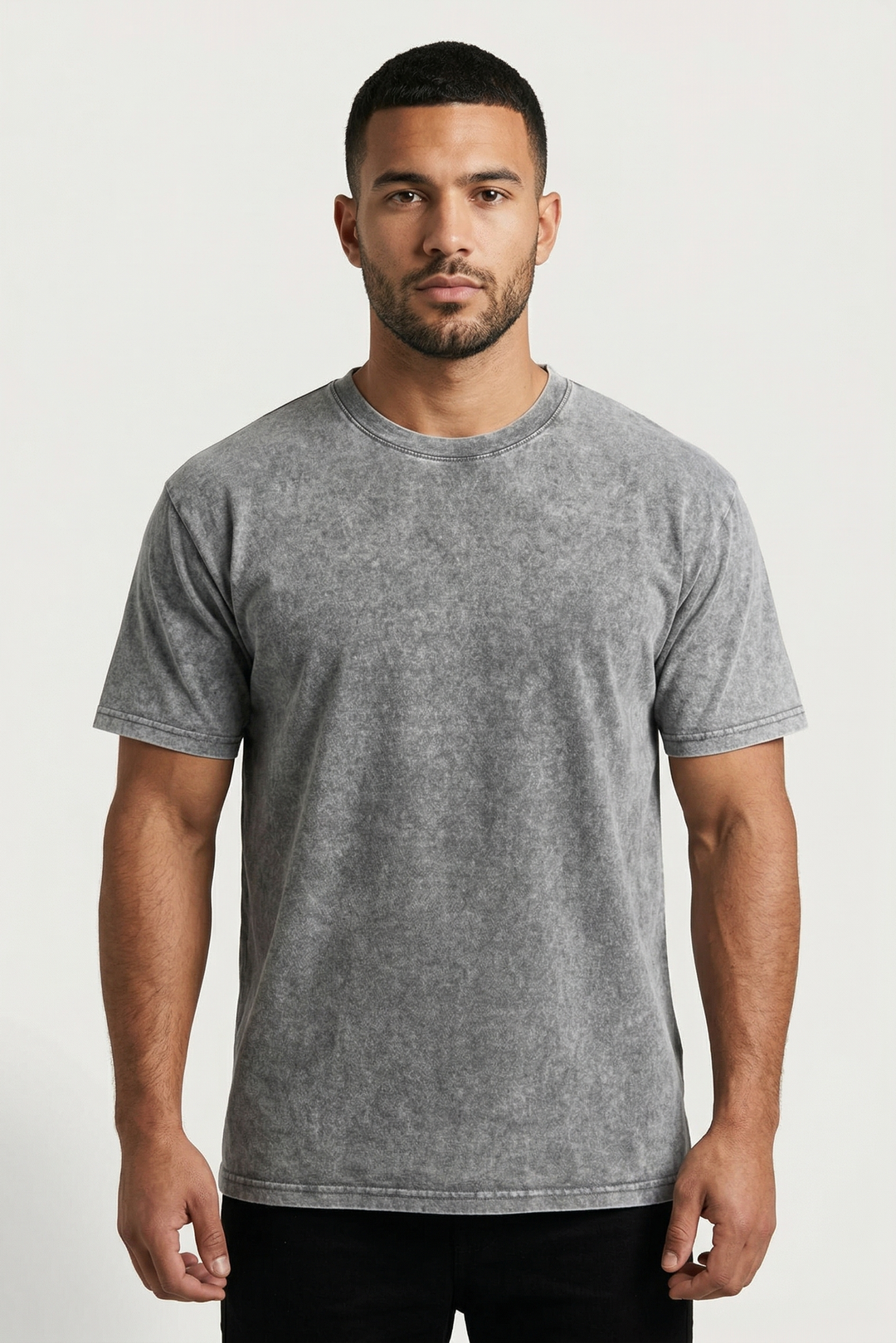 Vintage Wash Essential T-Shirt – White Grey