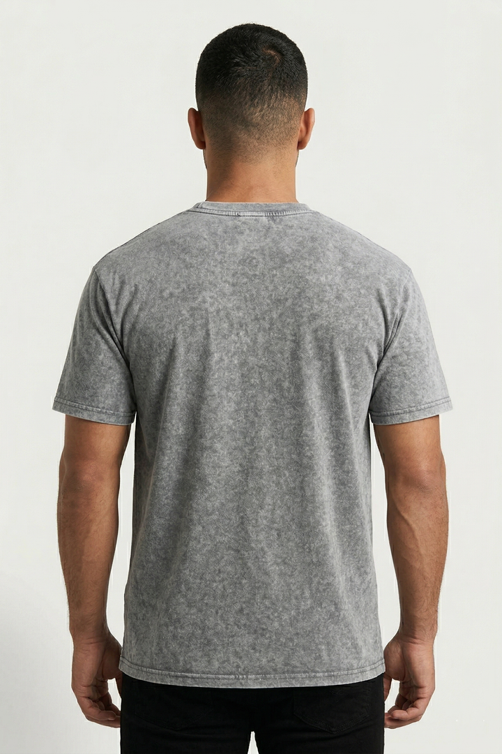 Vintage Wash Essential T-Shirt – White Grey