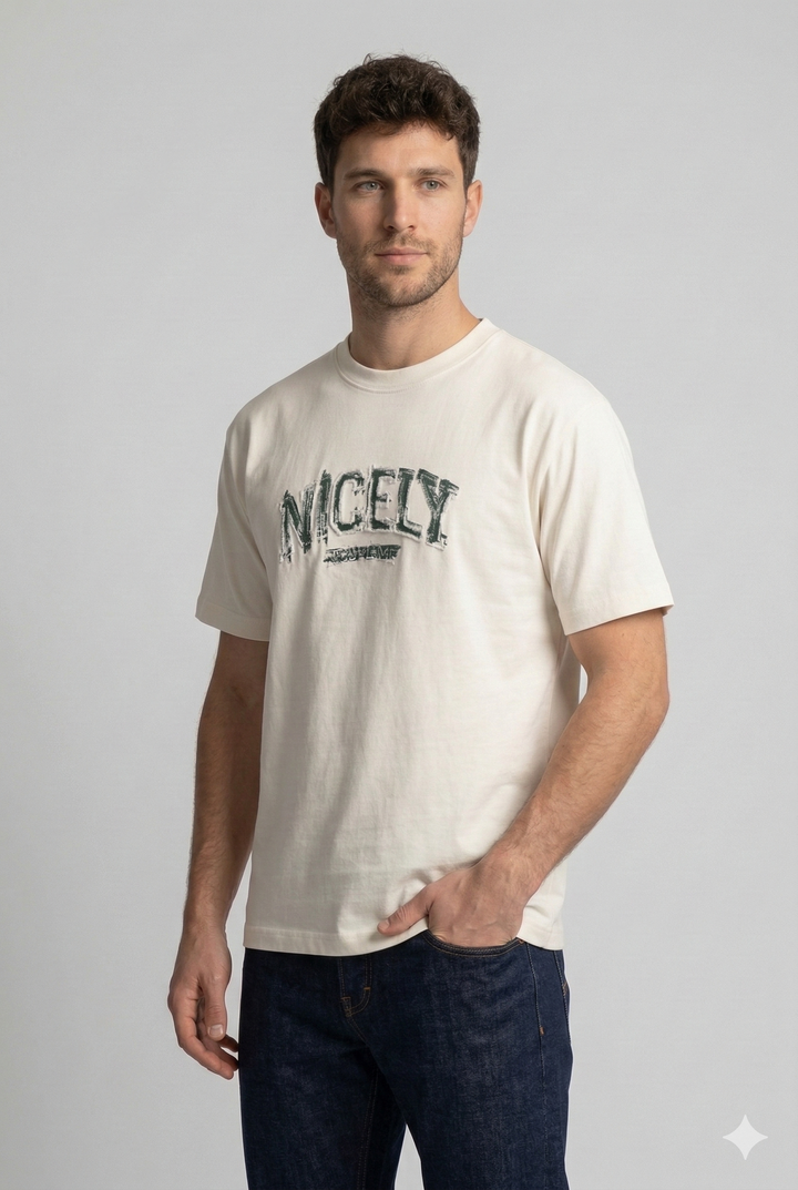 Men’s Round Neck T-Shirt Off White