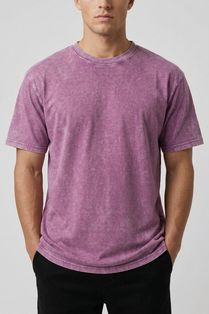 Vintage Wash Essential T-Shirt – Violet