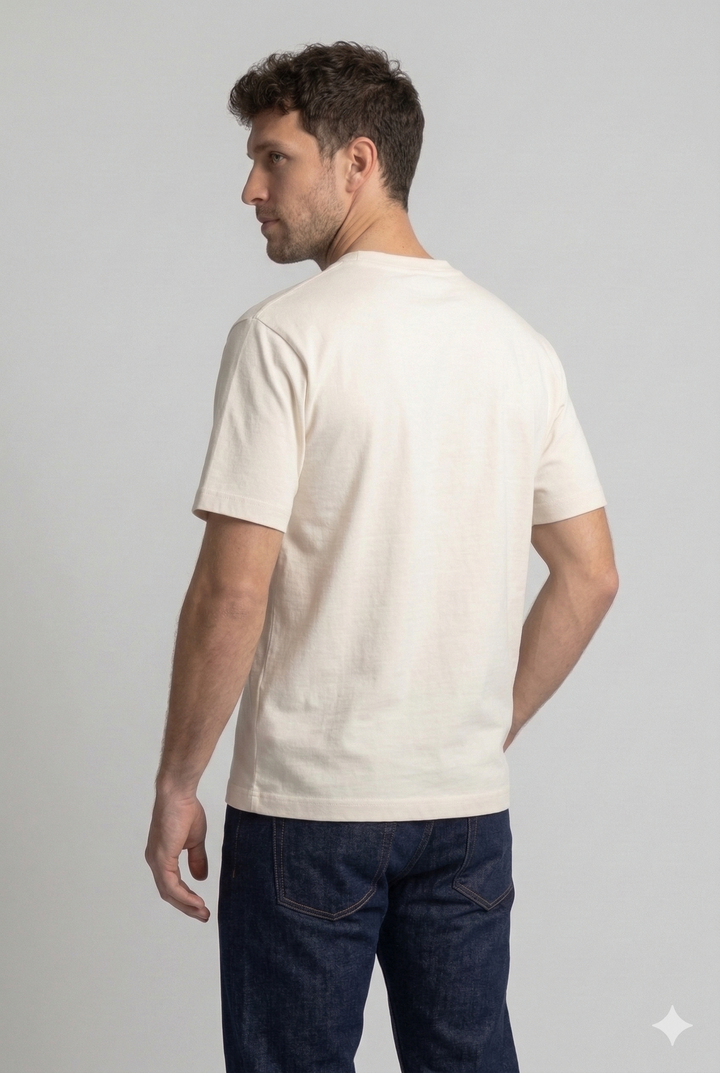 Men’s Round Neck T-Shirt Off White