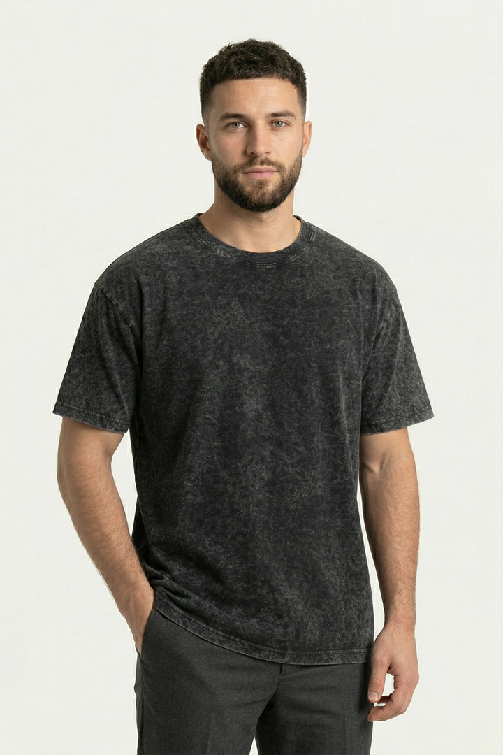 Vintage Wash Essential T-Shirt – Black