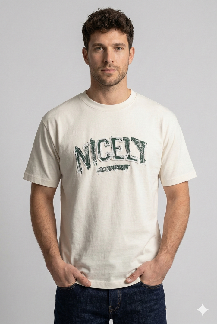 Men’s Round Neck T-Shirt Off White