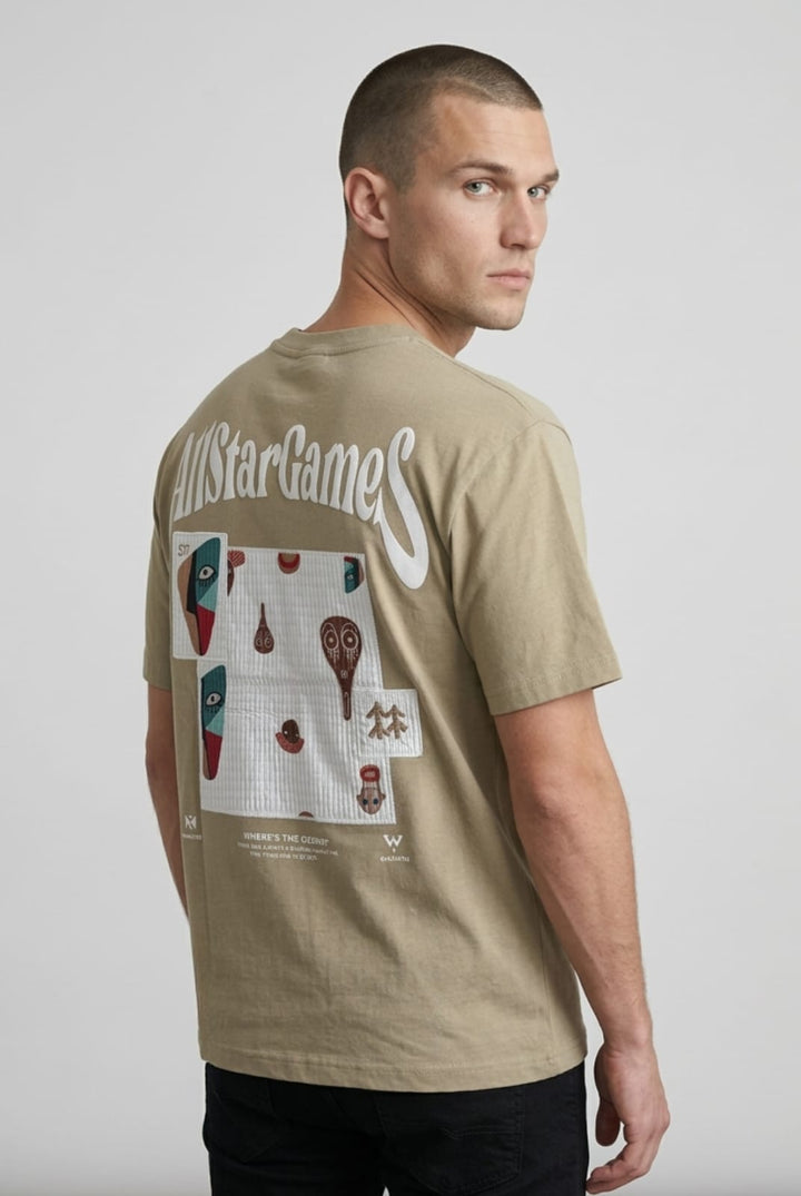 Men’s Round Neck T-shirt Cream