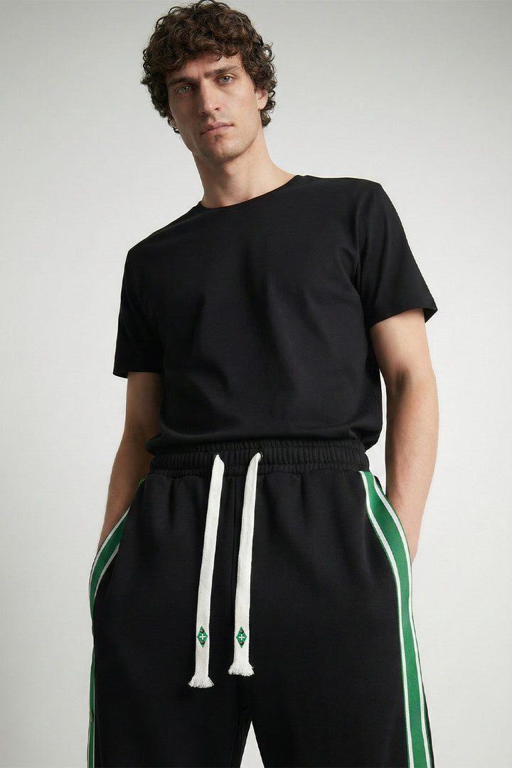 Black Trackline Joggers