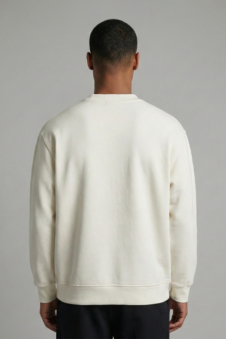 Men's crew neck sweatshirt White
