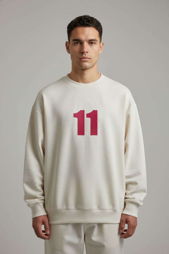 Men's crew neck sweatshirt White