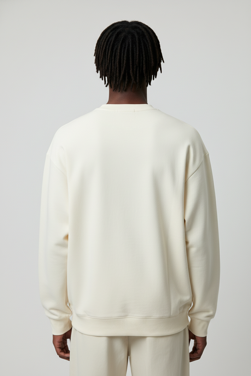 Men's crew neck sweatshirt Beige