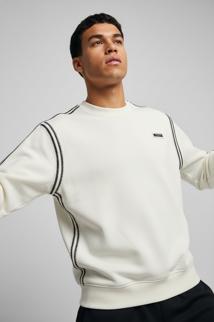 Men's crew neck sweatshirt White