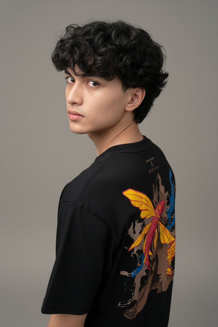 Men’s round neck t-shirt Dark Black