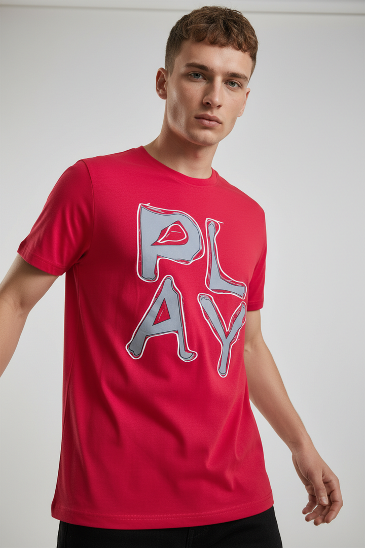 Men’s round neck t-shirt Red