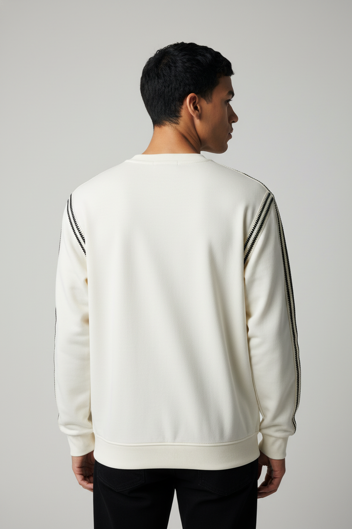 Men's crew neck sweatshirt White