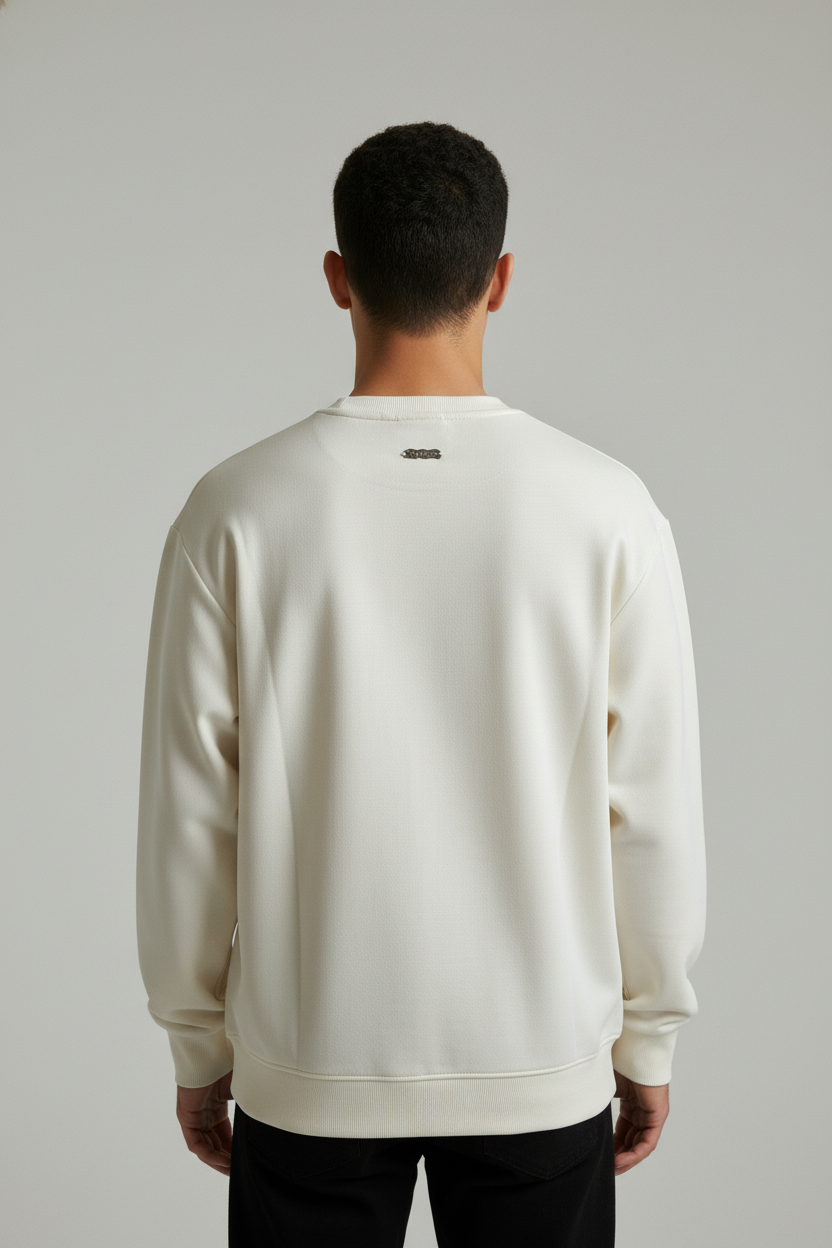 Men's crew neck sweatshirt White