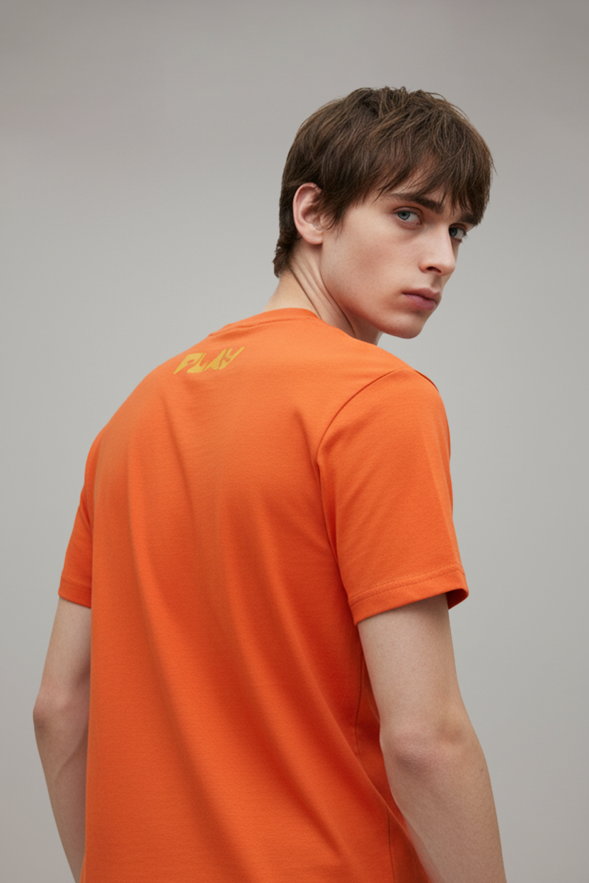 Men’s round neck t-shirt Dark Orange