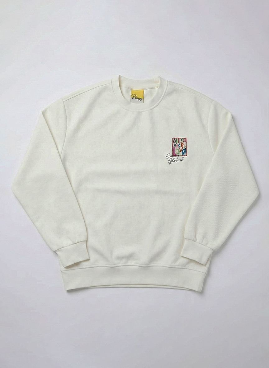 Men's crew neck sweatshirt White