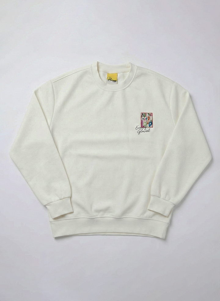 Men's crew neck sweatshirt White
