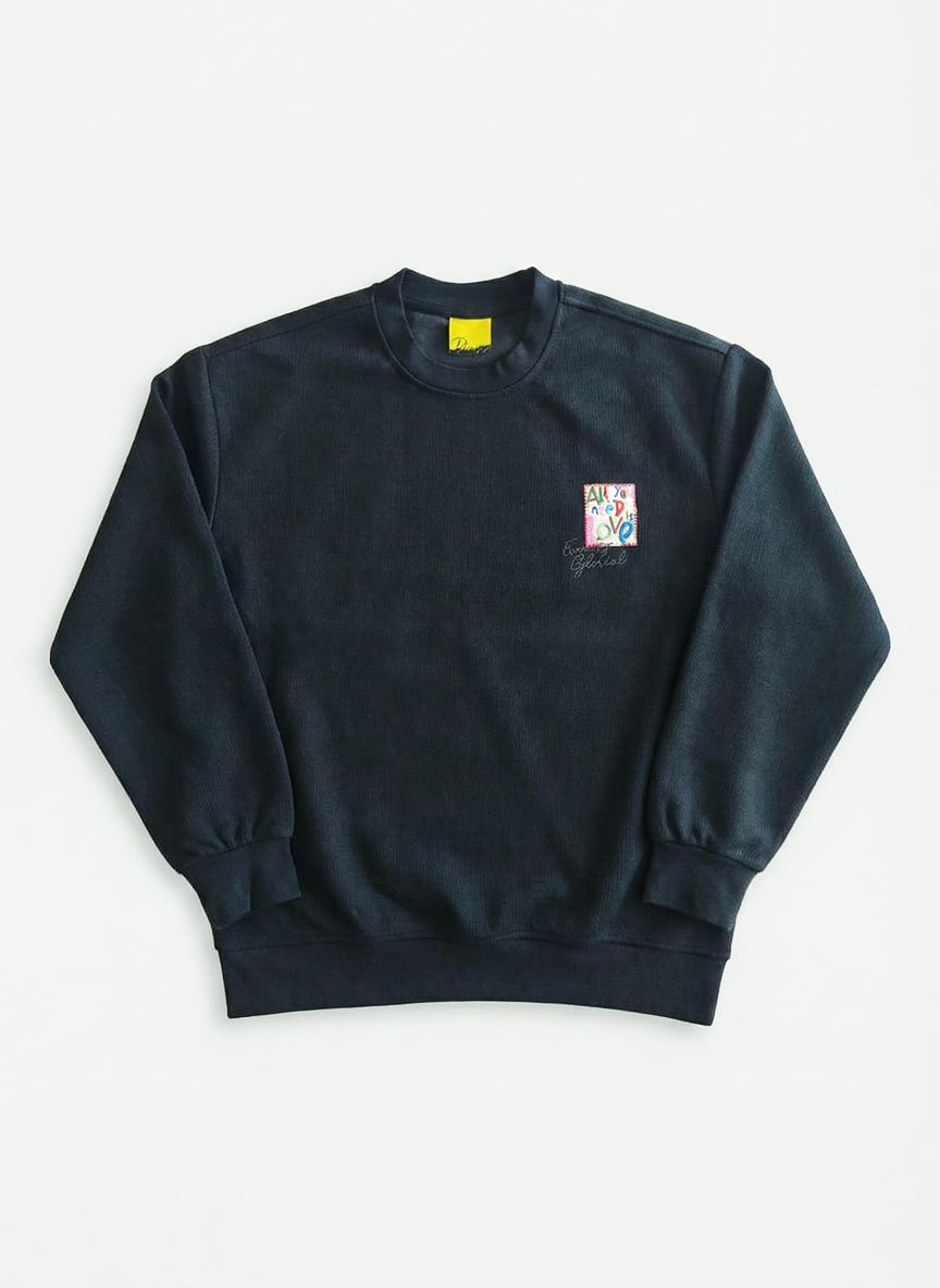 Men's crew neck sweatshirt Black