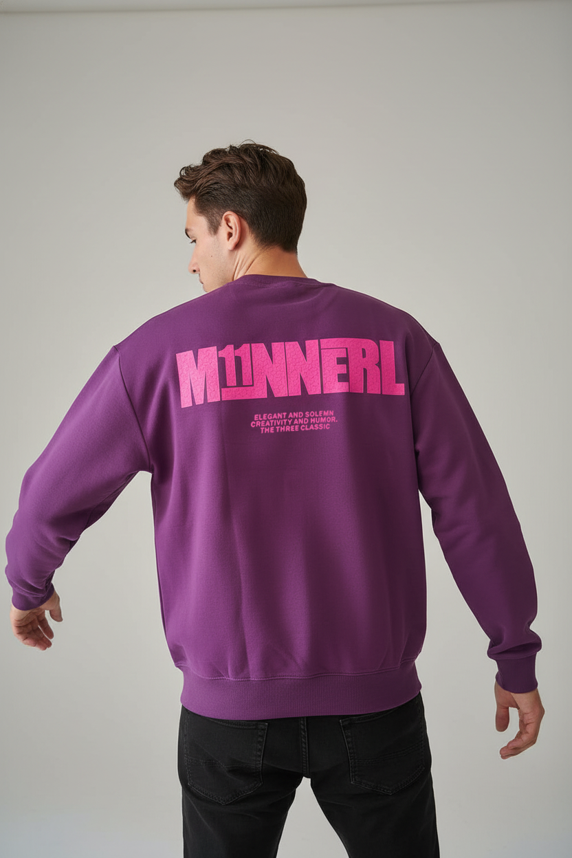 Men's crew neck sweatshirt Purple