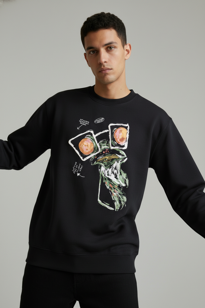 Men's crew neck sweatshirt Black