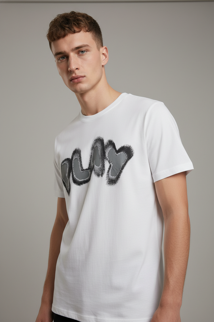 Men’s round neck t-shirt Dark White