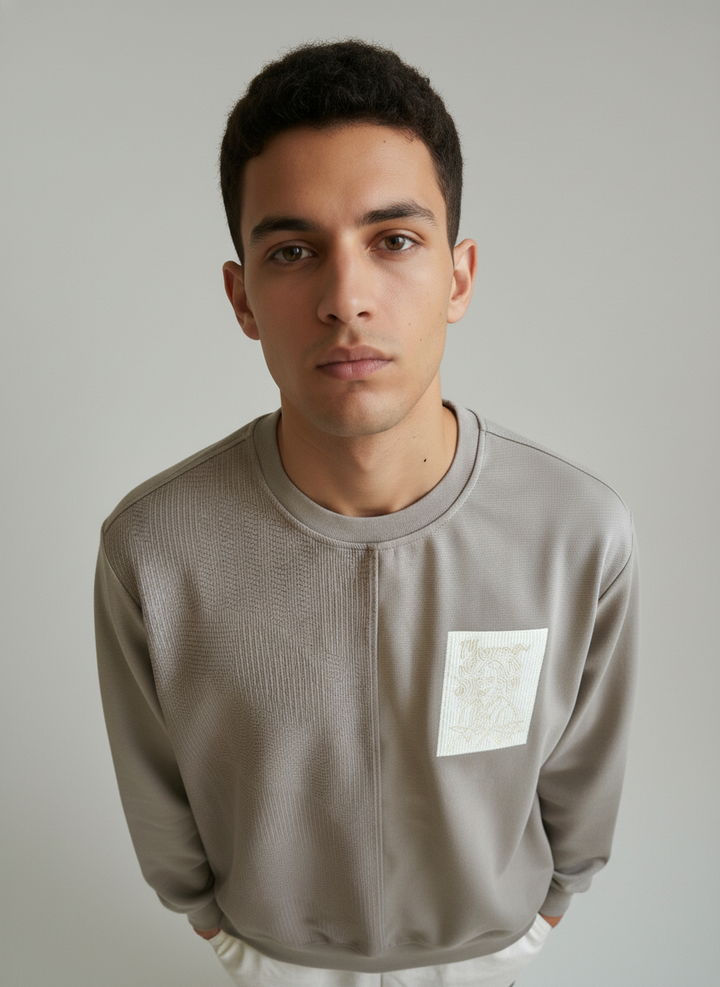 Men's crew neck sweatshirt Khaki