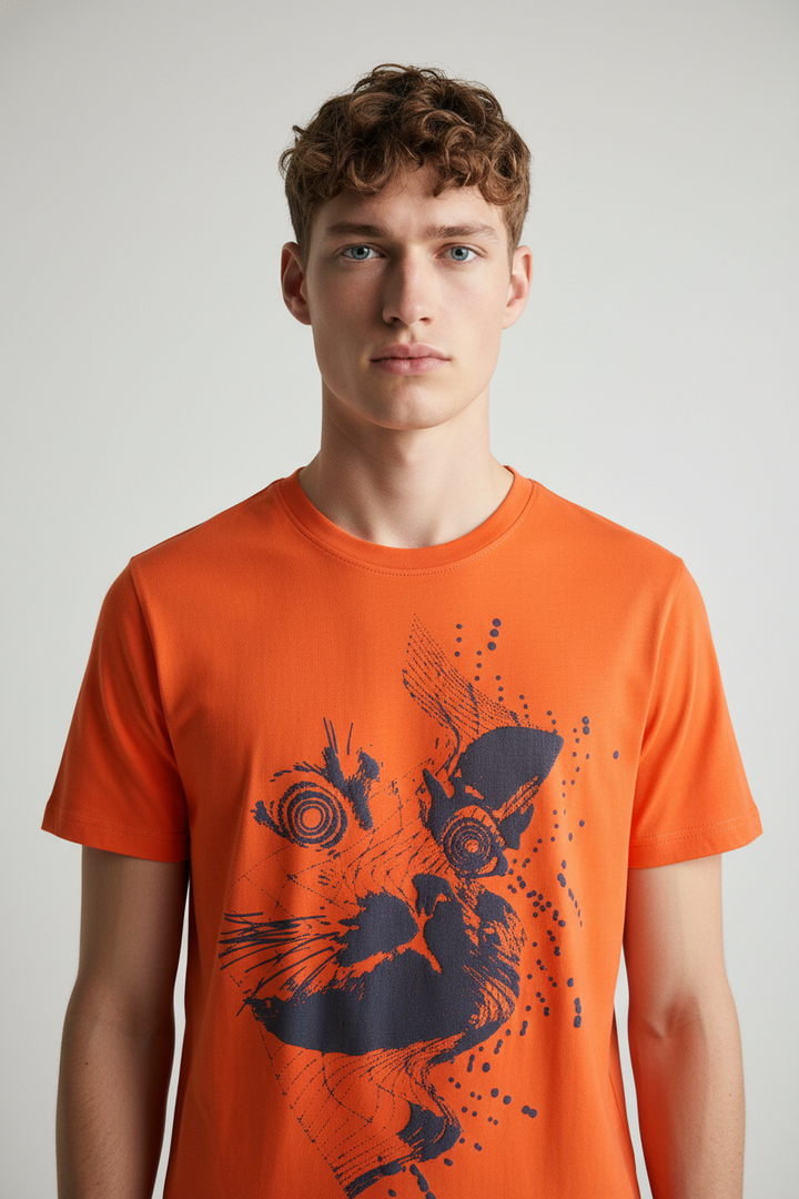 Men’s round neck t-shirt Orange