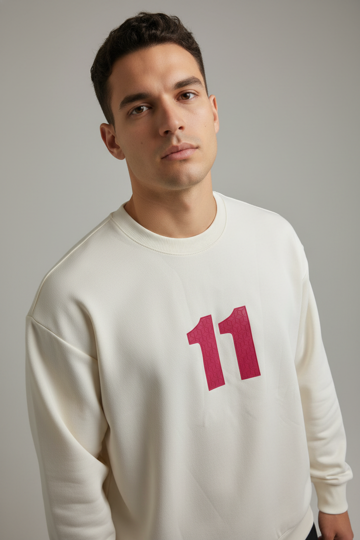 Men's crew neck sweatshirt White