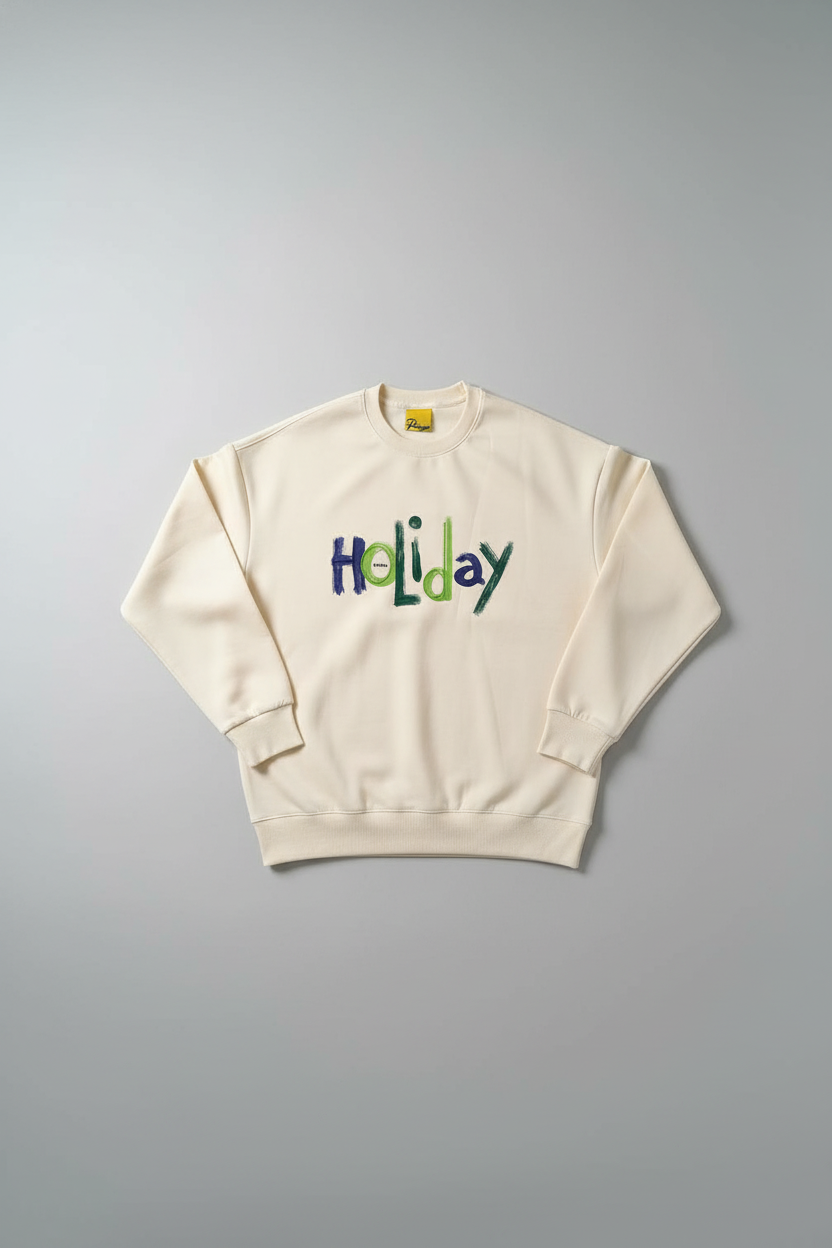 Men's crew neck sweatshirt Beige