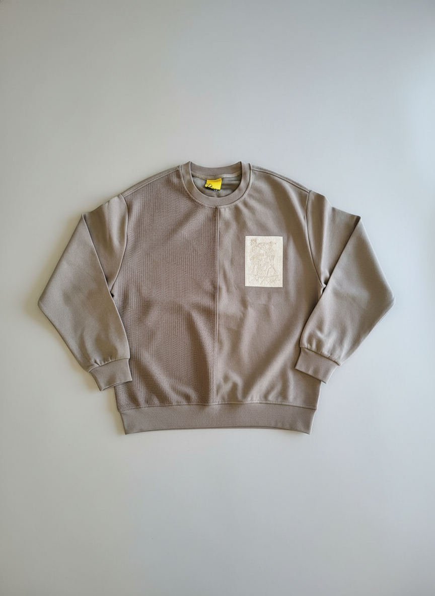 Men's crew neck sweatshirt Khaki
