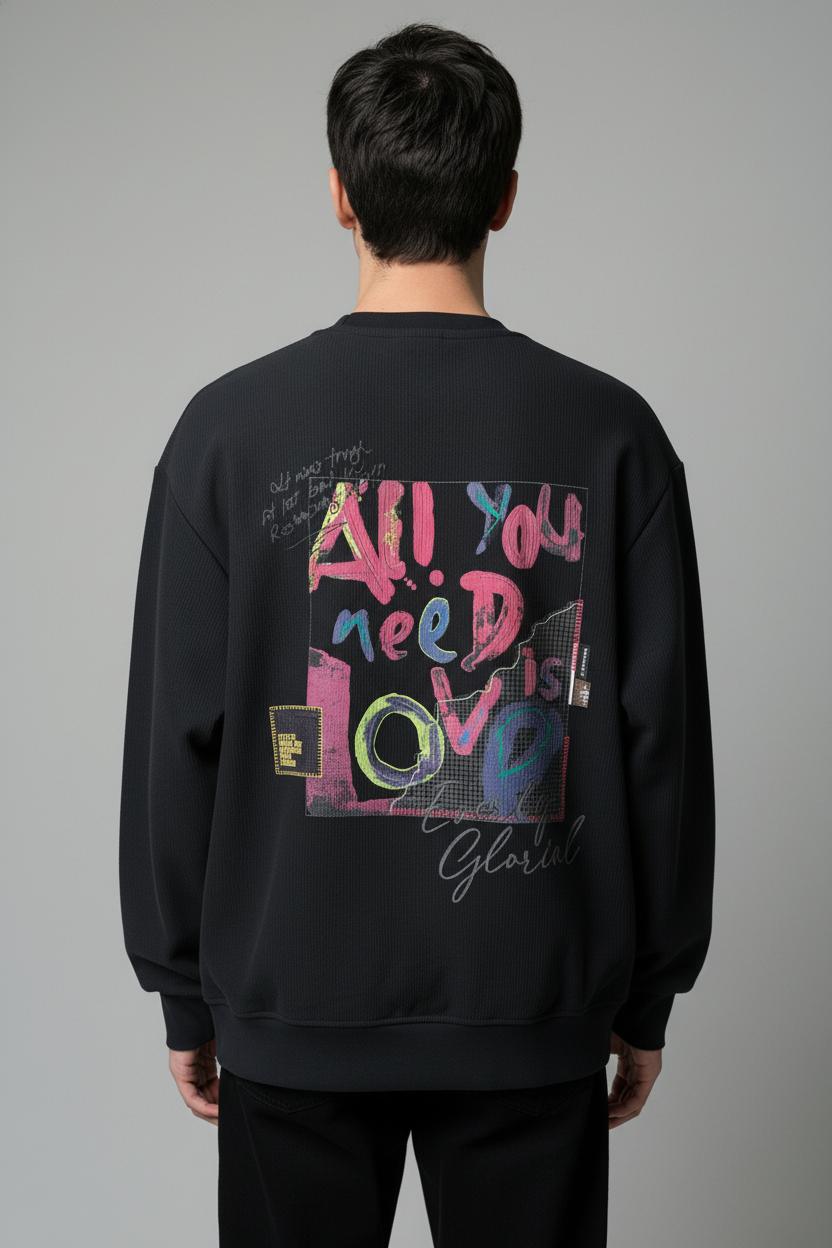 Men's crew neck sweatshirt Black