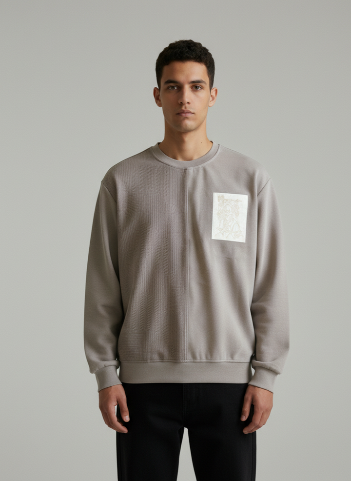 Men's crew neck sweatshirt Khaki