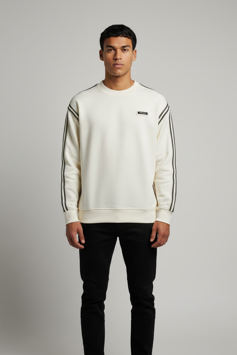 Men's crew neck sweatshirt White