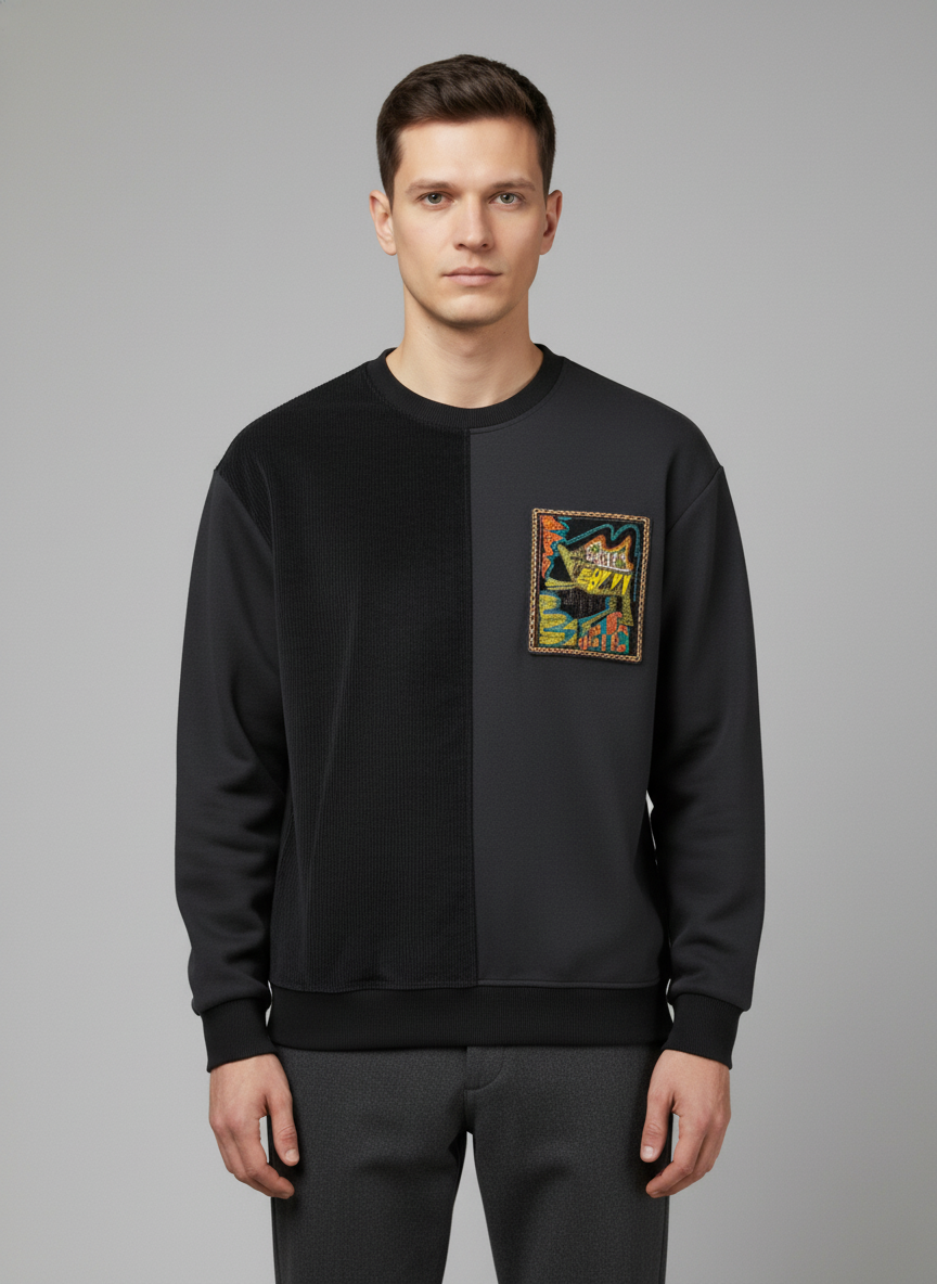 Men's crew neck sweatshirt Black