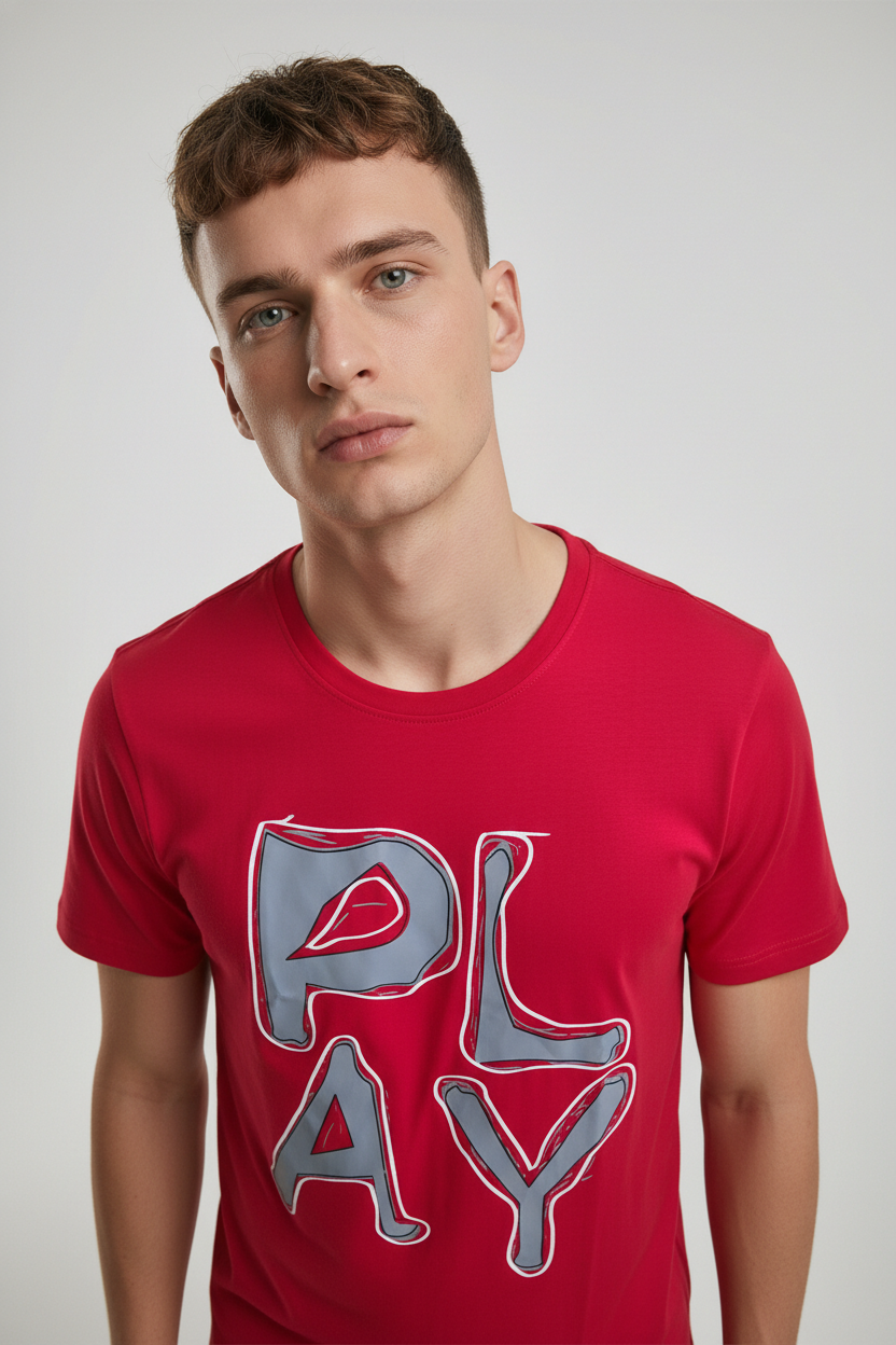 Men’s round neck t-shirt Red