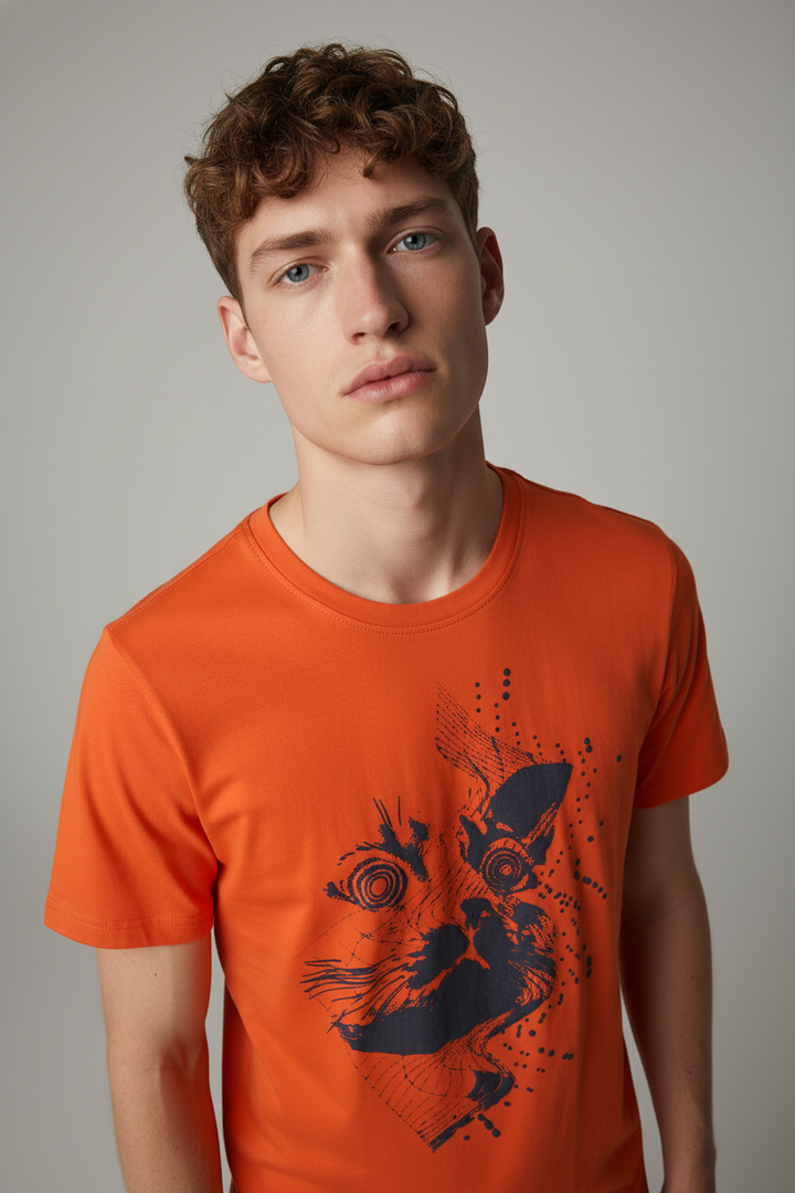Men’s round neck t-shirt Orange