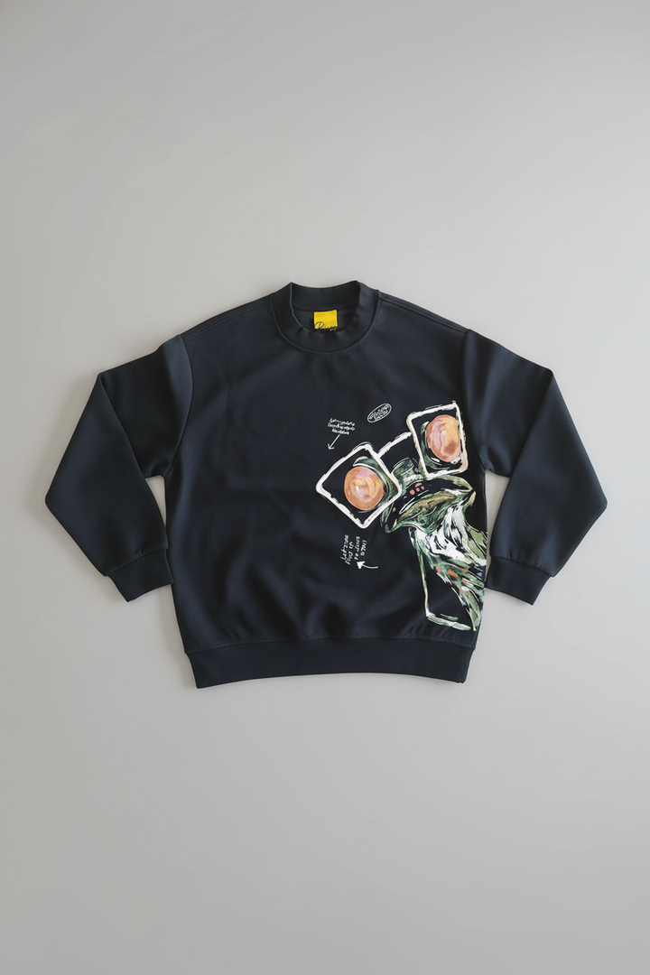 Men's crew neck sweatshirt Black