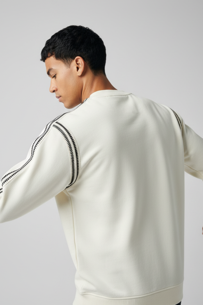 Men's crew neck sweatshirt White