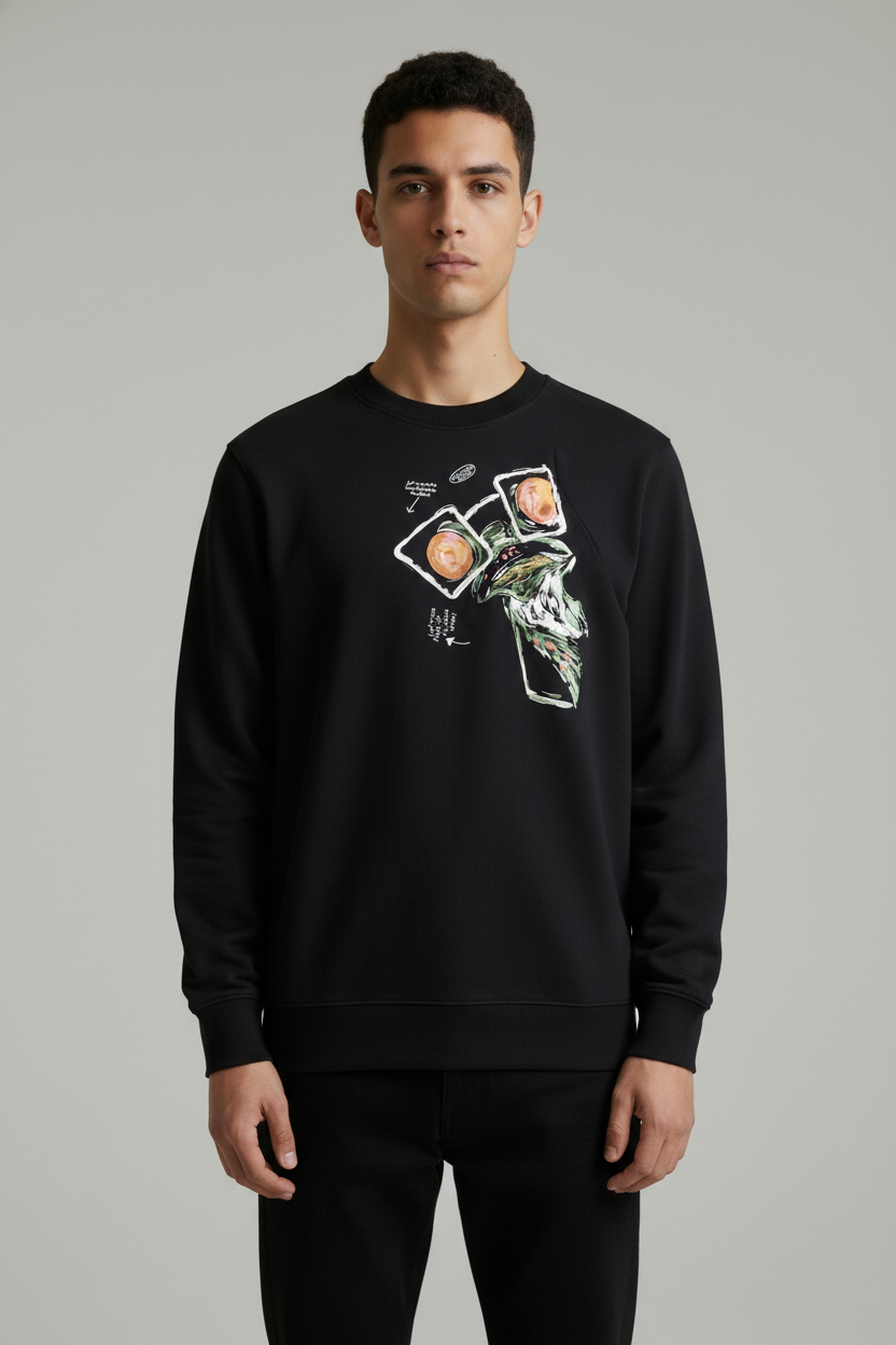 Men's crew neck sweatshirt Black
