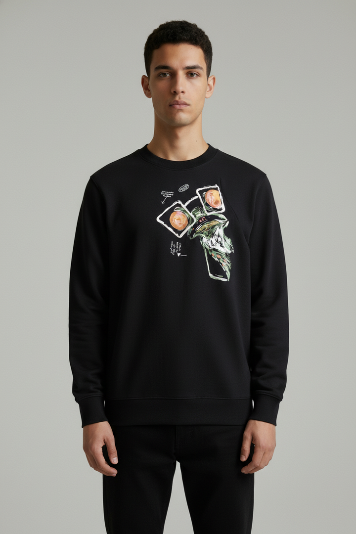 Men's crew neck sweatshirt Black