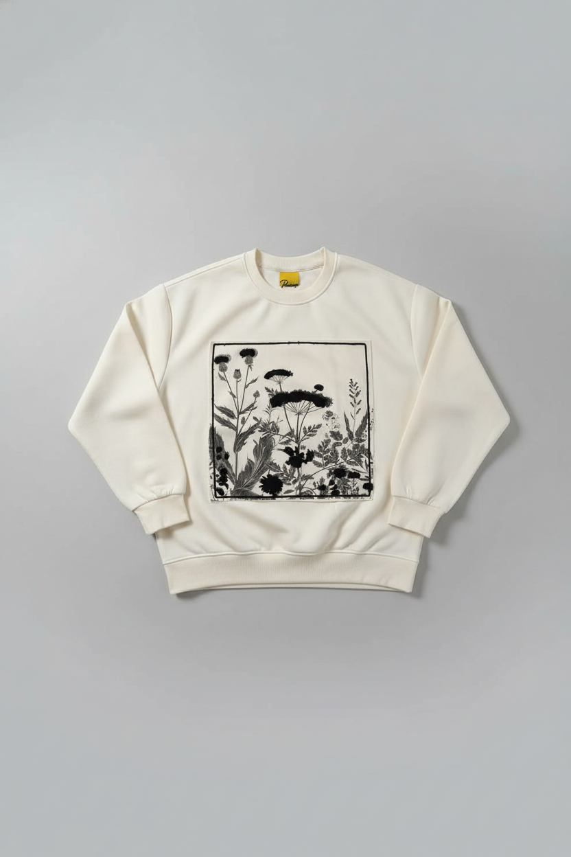 Men's crew neck sweatshirt White