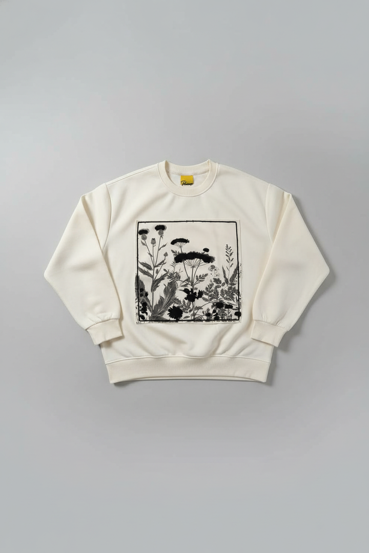 Men's crew neck sweatshirt White