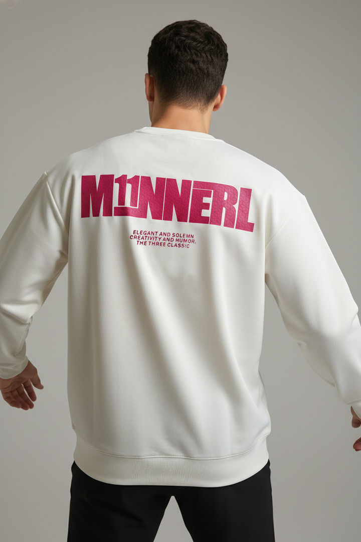 Men's crew neck sweatshirt White