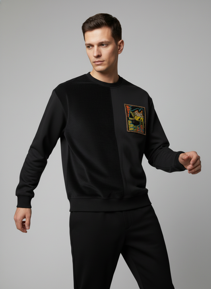 Men's crew neck sweatshirt Black